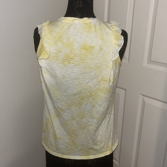 EUC—Knox Rose Yellow Tie-Dye Ruffle Tank—Size Medium - Picture 7 of 9